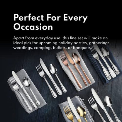 Artaste 59380 Rain 18/10 Stainless Steel Flatware 36-Piece set, Service of 12 - color: Silver