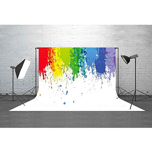 7x5ft Abstract Cartoons Art Backdrop Colorful Paint Splatter - Perfect for Parties, Photography & Photo Booth - size: 7x5ft
