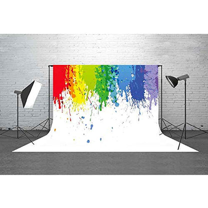 7x5ft Abstract Cartoons Art Backdrop Colorful Paint Splatter - Perfect for Parties, Photography & Photo Booth - size: 7x5ft