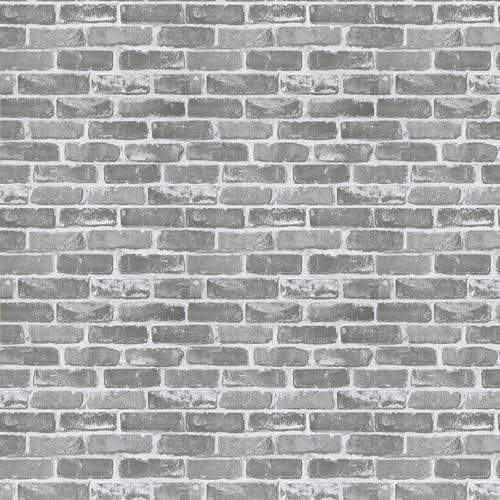 Timeet 3D Vintage Grey Brick Wallpaper 17.7"×472" Brick Peel and Stick Wallpaper Brick Wallpaper Brick Self Adhesive Faux Textured Wallpaper Stone Look Wall Paper Home Decor Vinyl - color: Gray, size: 17.7" x 472"