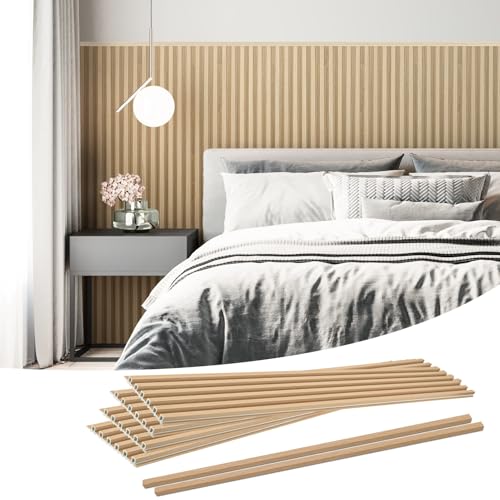 Art3dwallpanels 16 Pack Wood Slat Wall Paneling 51"×6.7" Sound Absorbing 3D Wall Panels for Living Room TV Background Home Office Decor, Oak - color: Oak, size: 51'' x 6.7'' , 16 Pack