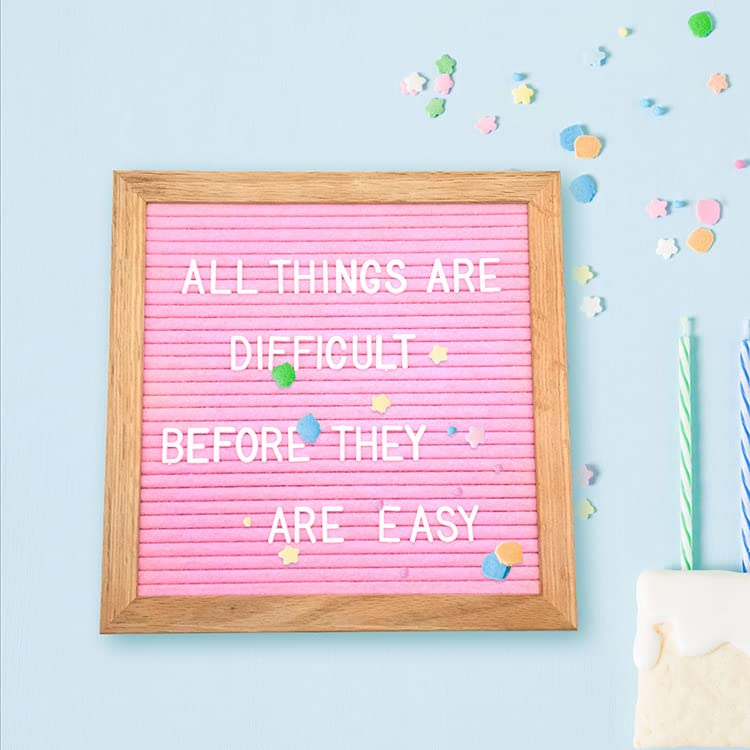 Felt Board Felt Letter Board, 10 x 10 inch Message Board Word Board Letter Board Sign Bulletin Board Letters, Pregnancy Announcements Baby Announcement Sign, Valentines Day Gifts for Her Letterboard (Pink) - color: Pink