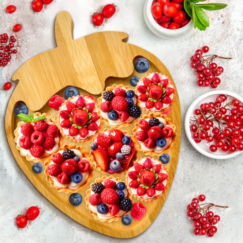 Large Strawberry Party Decorations Wooden Strawberry Charcuterie Board for Tabletop Berry Serving Trays Outdoor Food Platters for Baby Shower Party Supplies Fillable Dish Plates for Berry 1st Birthday - color: Enlarged Wooden Strawberry