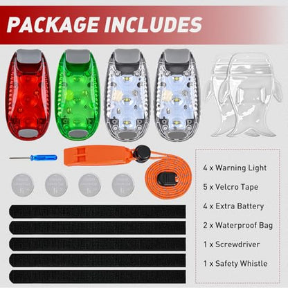 Nilight LED Safety Light 4PCS Red Green White Marine Navigation Bike Tail Lights Three Modes Waterproof Reflective Gear Clip On Flash Strobe Indicator Lamp for Night Boating Fishing Cycling Jogging - color: 3LED Navigation Light-4Pcs
