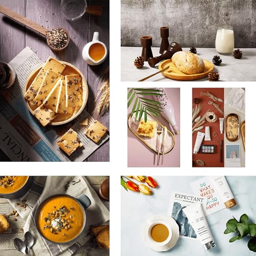 Product Photography Backdrops with Stand 39x27inch 26 Patterns Small Background Paper for Food - color: 26 Wood/Red/Yellow/Mable/Cement