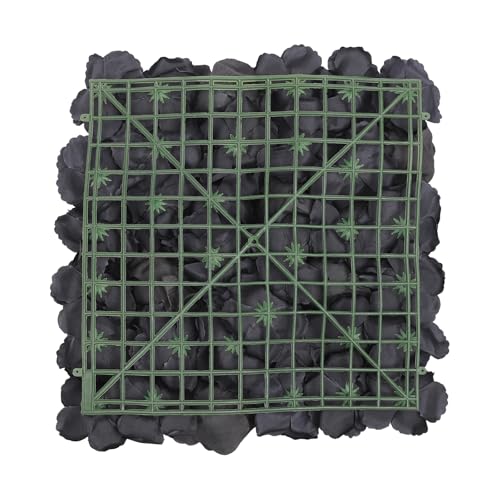 12PCS Flower Wall Panels Black 3D Silk Rose Wall Artificial Gorgeous Wall Backdrop Background Artificial Flowers Decoration for Photo Background Home Party Wedding Backdrop Decoration