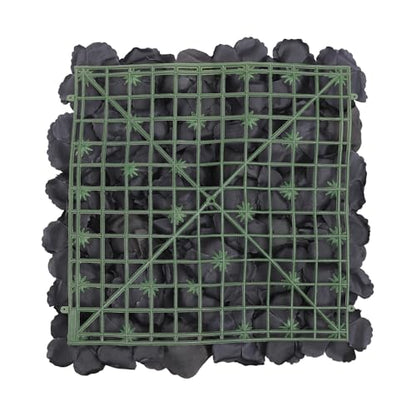 12PCS Flower Wall Panels Black 3D Silk Rose Wall Artificial Gorgeous Wall Backdrop Background Artificial Flowers Decoration for Photo Background Home Party Wedding Backdrop Decoration
