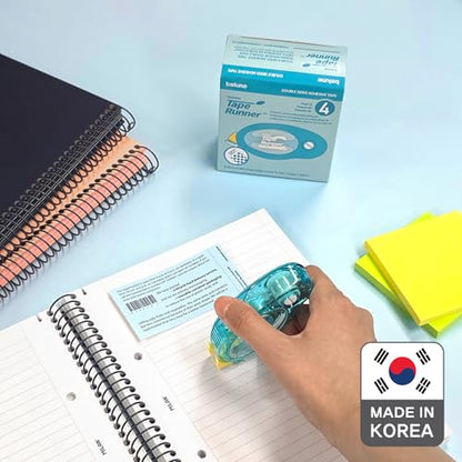TAPE RUNNER Double Sided Dot 0.33" x 315" (Total 1,260") – 4 Pack Permanent Adhesive for Scrapbooking, Journaling, Card Making & Crafts – Photo Safe, Mess-Free, Made in Korea