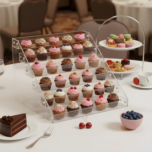 6 Tier Clear Acrylic Display Shelf, Risers Display Stands,Perfume Organizer,Cupcake Stand,Tiered Display Stand,Sticker Display, Card Stands For Display, Card Display Stand, Figure Display, Spice Rack