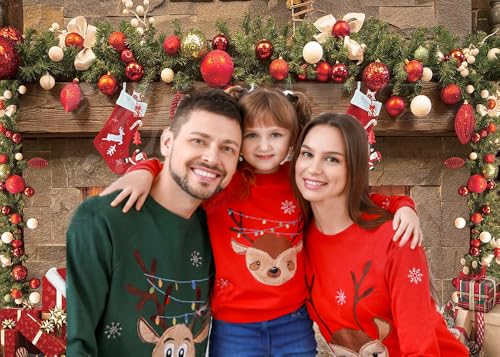 7x5ft Fireplace Backdrop Christmas Fireplace Photography Background for Wall Winter Holiday Family Merry Christmas Eve Party Decorations Banner Portrait Photo Booth Props ﻿ - size: 7x5ft