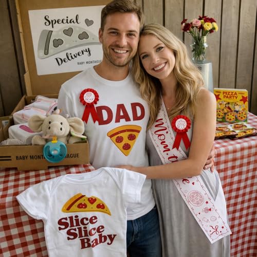 Special Delivery Pizza Mom to Be Sash Baby Shower Dad to Be for Baby Shower Party Gender Reveals Party Favors Decorations for Boys and Girls Pregnancy Props Keepsake Gifts - style: Special Delivery Pizza Baby Shower