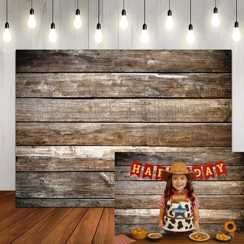 7x5ft Rustic Photography Backdrop Brown Wood Background Photo Backdrop Newborn Kid Baby Bridal Shower Banner Photoshoot Portrait Studio Props A079