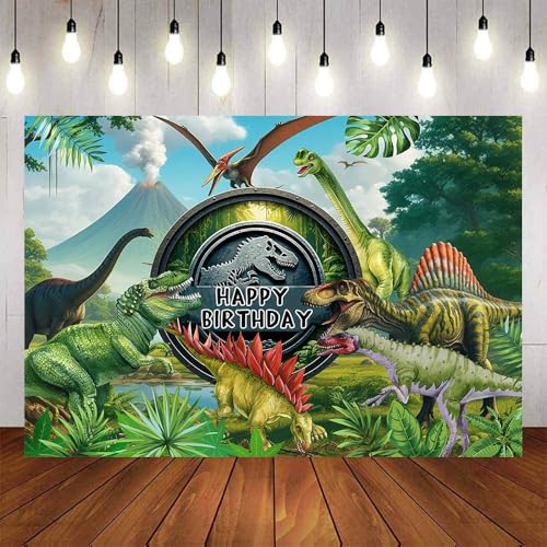 7x5ft Dinosaur Birthday Party Backdrop Dino T-Rex Party Theme Background Boys 1st 3rd 5th Birthday Backdrops Cake Table Decorations