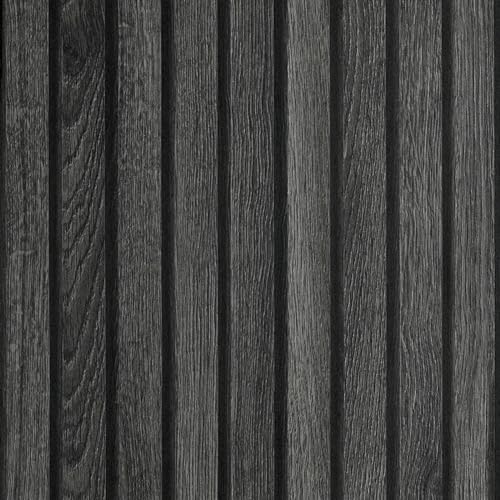 LACHEERY 160 X 24 Inch Black Wood Slat Wall Panel Peel and Stick Wallpaper 3D Wood Panel Wallpaper Peel and Stick Modern Removable Wooden Slat Wall Paneling for Tv Backdrop Accent Paper Vinyl Cover - color: Black, size: 24" x 160"