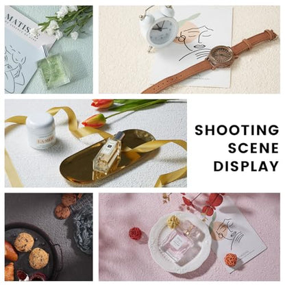 5PCS Photography Backdrop Boards with 4 Brackets, 16x16 Inch Coarse Sand Backdrop Board for Food Jewelry, Cosmetics and Ornaments Shooting - color: pearl shell/light pink/nude/light green/dark gray