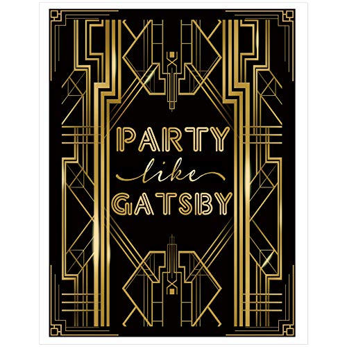 Roaring 20s Gatsby Harlem Nights Party Like Gatsby Poster Mugshot Photo Booth Props Sign 16x12inch A3 - color: Party Like Gatsby