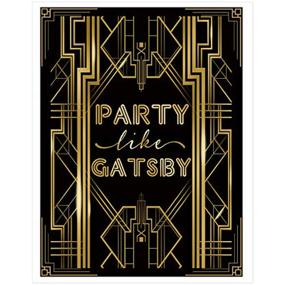 Roaring 20s Gatsby Harlem Nights Party Like Gatsby Poster Mugshot Photo Booth Props Sign 16x12inch A3 - color: Party Like Gatsby