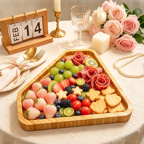 1 Pcs Wooden Bridal Shower Decorations Wedding Party Supplies for Tabletop Diamond Charcuterie Board Platter Reusable Engagement Serving Tray Food Plates for Mr and Mrs Gifts Bride to Be Party Favor - color: Diamond