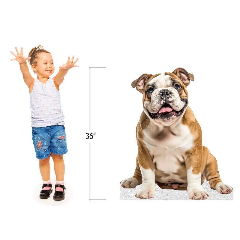 Dog - Bulldog - Life Size Cardboard Cutout Standup People with Support Standee | Animals - - color: Dog - Bulldog
