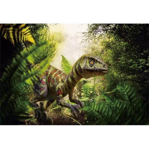 Renaiss 6x4ft Dinosaur Backdrop for Photoshoot Fabric Jurassic Period Jungle Forest Photography Background for Kids Boys Man Birthday Party Supplies Wallpaper Portrait Photo Props - color: Dinosaur, size: 6Wx4H FT