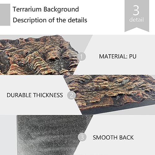 4pcs Rock Terrarium Background,3D Reptile Tank Background Board,Amphibian Stereo Backdrop Wall,Lizard Snake Gecko Spider Chameleon Turtle Fish pet silo Background Decorative Panel - color: brown