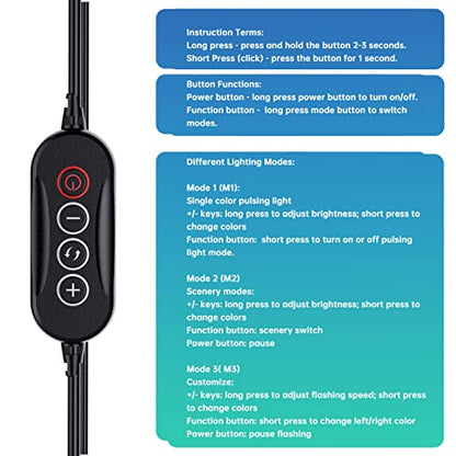 Fugetek RGB LED Video Light with Flexible Desktop Tripod, 77 RGB Beads, Wired Controller, USB Powered, Portable, 3200k-6500k, Streaming, TIK Tok, Photography