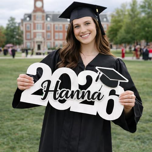 Luxury Custom Wooden 3D 2 Layers Graduation 2026 Name Sign, Custom Wood Grad Photo Prop, Class of 2026 Backdrop Decor, Senior Year, Gifts For Him Her 1 - color: Style 1