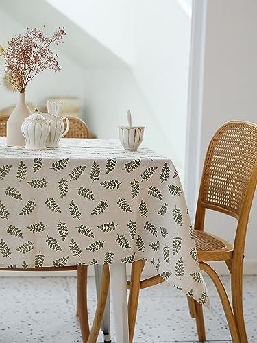 YiHomer Pastoral Rectangle Tablecloth - 52 x 70 Inch Table Cloth - Washable Table Cover with Wrinkle Resistant for Restaurant, Picnic, Bistro, Indoor and Outdoor Dining, Green Leaf - color: D - Leaf (Green), size: 70" x 52" (Rectangular)