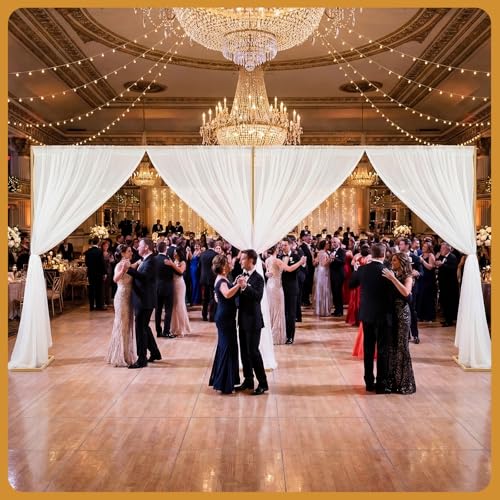 Novabright 10x20ft Backdrop Stand Heavy Duty Pipe and Drape Backdrop Stand for Wedding and Ceremonies, Adjustable Pipe Kit Curtain Frame for Wedding Party Celebration Photography Stage(Gold)