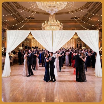 Novabright 10x20ft Backdrop Stand Heavy Duty Pipe and Drape Backdrop Stand for Wedding and Ceremonies, Adjustable Pipe Kit Curtain Frame for Wedding Party Celebration Photography Stage(Gold)
