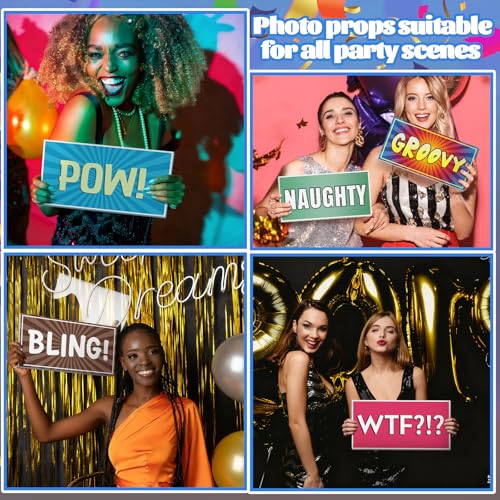 AceOrbit 64 Designs Funny Photo Booth Prop for All Occasion Double Sided 11x5.5'' Photobooth Props Sign Decor DIY Waterproof Selfie Sign for Wedding Graduate Birthday Party Supplies(Classic Style) - style: Classic Style