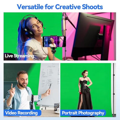 EMART 7 x 10ft Green Screen Backdrop Kit with Tripod Stand, Photography Background Support System with 6 x9ft 100% Cotton Muslin Chromakey Backdrop for Photo Studio, Video Shooting, Live Streaming - size: 7*10ft Stand/6*9ft Backdrop