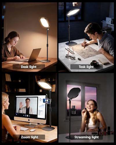 Video Conference Lighting for Zoom Meeting, Ring Light for Desk with Flexible Stand, 30 Light Modes Zoom Lighting for Computer, Desk Ring Light & Memory Function for Video Calls, Live Stream, Webcam - size: 1Pack