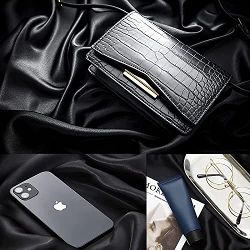 Satin Photography Background Silk, Glossy Fabric Cloth Backdrops for Goods, Crafts, Jewelry, Cosmetics, Food Photoshoot and Flat Lay (Black, 4.9×3.3ft/150×100cm) - color: Black, size: 150 × 100 cm