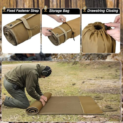 Shooting Mat with Tactical Water Resistant Carrying Bag, Extra Large Prone Padded Portable Roll Up Shooting Mats
