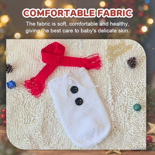 Newborn Christmas Photo Shoot Set Fashion Knitted Clothes baby Photography Prop - color: White