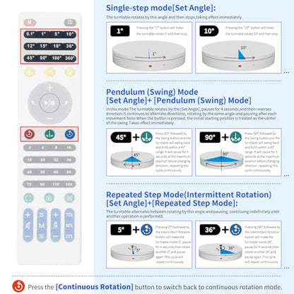 15.8In Remote Motorized electric turntable Rotating platform Photography Turntable Motorized lazy susan Base giratoria para for Photography,3D Scanner,Heavy duty display(Load Range:220~500lbs) - size: 15.8inch/White/500Lbs Load