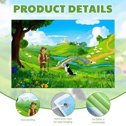 Hosuly 2026 VBS Backdrop Decoration 9 x 6 ft Emerald Isle Theme Backdrop for Vacation Bible School Classroom Summer Camps Photo Booth Props Background Exploring The Words of Psalm 23