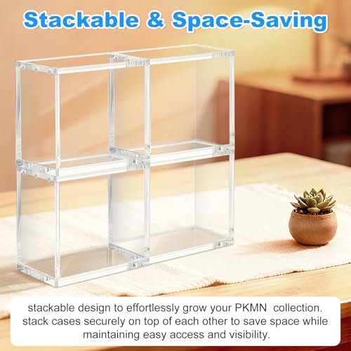 PKMN Booster Box Acrylic Case,8mm(0.31in) Ultra Thick Stackable Acrylic Display Case,Booster Pack Protector with 6x3mm Strong Magnets,Compatible with PKMN Boosters Boxes,Boxes for Display - size: PKMN Booster Box Case