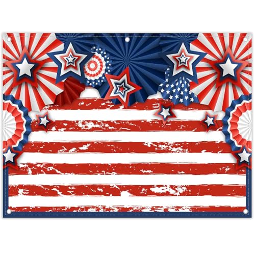 8x6ft American Flag 4th of July Photography Backdrop USA Patriotic Independence Day Background Veterans Memorial National Day Decoration Party Banner Photo Booth - size: 8'x6'