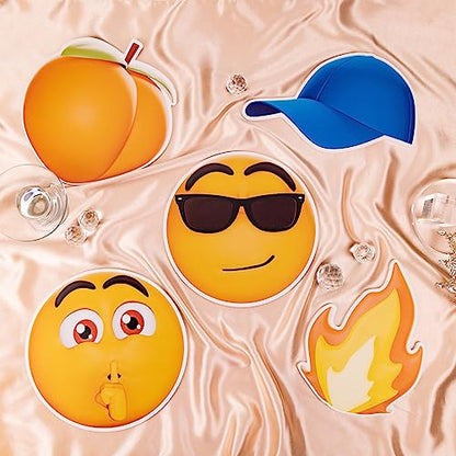 (Moji Pack) Elevate Your Photo Booth Experience with Durable & Waterproof Photo Booth Props - Perfect for Weddings, Birthdays, & Photo Booth Businesses - PVC Foamboard Photo Props -10 Pieces per Set - color: Emoji Pack