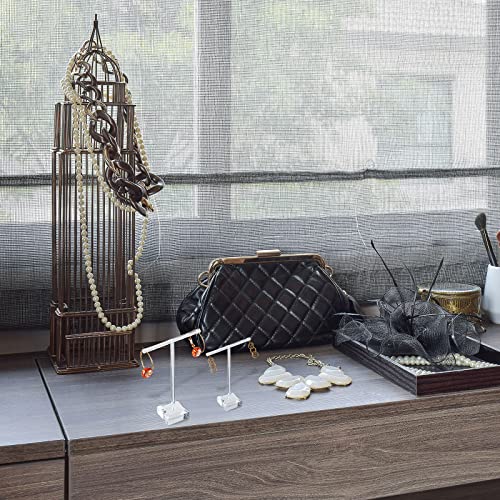 Acrylic Earrings Display Holder T-bar Earrings Stand Holder Tree Stand Countertop Hanging Jewelry Organizer for Necklaces Bracelet - color: Clear