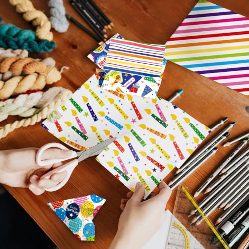 24 Sheets Happy Birthday Scrapbook Paper Pad,160gsm Textured Double-Sided Pattern Planner Junk Journal Craft Paper,Card Making Supplies,30×30cm - color: Happy Birthday
