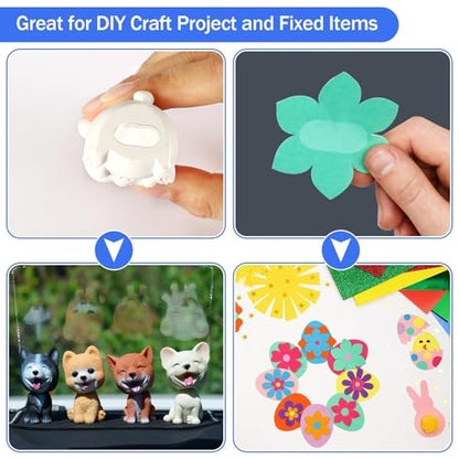 JANYUN 140 Pcs Double Sided Sticky Dots Removable Square Putty Clear Double Sided Tape for Crafts No Trace Sticky Tack Adhesive Tape (8 x 10 mm) - size: 0.31"x0.39" Square