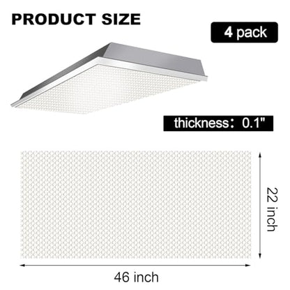 Frienda 4 Pcs Fluorescent Light Covers Replacement Flat Clear Prismatic Acrylic Ceiling Light Cover Panels(22" x 46" x 0.1") - size: 22" x 46" x 0.1"
