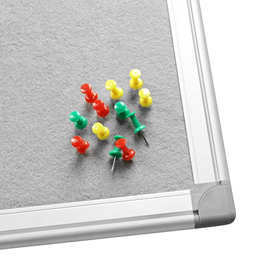 36x24-Inch Gray Felt Bulletin Board with Silver Aluminum Frame – Perfect for Home, Office, and Classroom - size: 24 x 36 inch