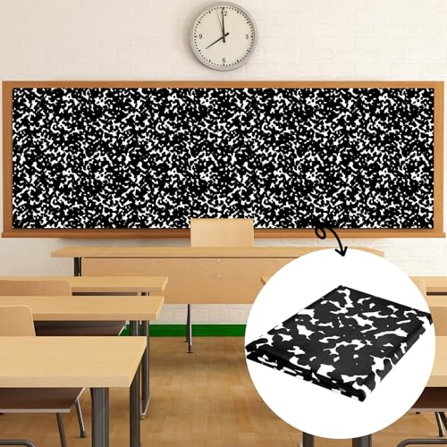 120x47 in Bulletin Board Fabric Background Back to School Classroom Decoration Large Polyester Photography Backdrop for Class Home Office Wall Decor Pillows Curtains Crafts Composition Notebook - style: Composition Notebook