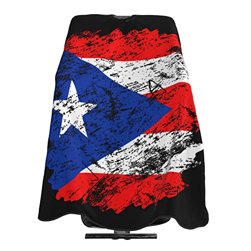 Puerto Rico Barber Cape With Adjustable Closure, Hairdressing Haircut Apron Barber Cover Gown For Hairdresser Styling Home - color: Puerto Rico Flag