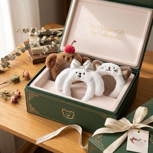 Compatible with Labubu 3PCS Headband Set Plush Animal Theme Photo Props Headwear Accessories Display Outfit (Style 1)