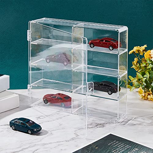OLYCRAFT 8-Compartment Acrylic Display Case - Clear Storage Box for Model Cars and Jewelry Beads - 7.7x6.7x1.7 Inch - color: 8 Compartments